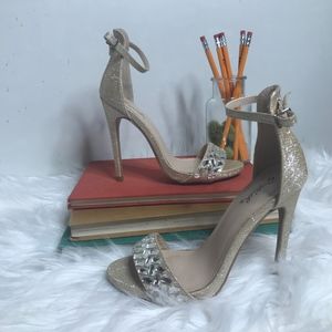 Qupid gold glitter evening Shoes strappy heels